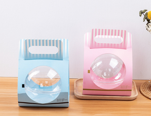 Good price Sweet Delights 700ml Mousse Ball Containers Dual Color PET Dessert For Fruit Salads Cakes online