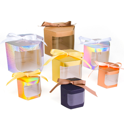 Giá tốt. Hộp giấy màu Kraft có cửa sổ, hộp bánh, hộp kẹo, bao bì nướng, hộp quà cưới, hộp quà tặng trực tuyến