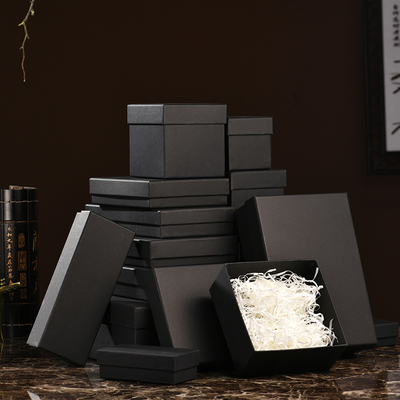 Good price Luxury Gift Box Set Premium Black Kraft Packaging Scarf Belt Cosmetic Boxes online