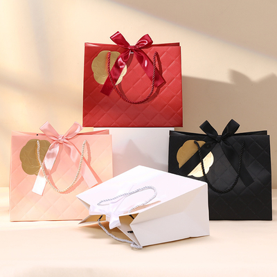Good price Embossed Gold Foil Gift Bags Shopping Bags Clothing Gifts Customize online