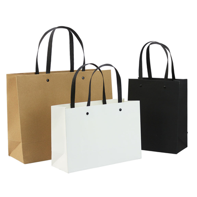 Good price Rivet Reinforced Premium Tote Collection Solid Color Custom Printed Paper Bags Luxury Shopping Corporate Branding online