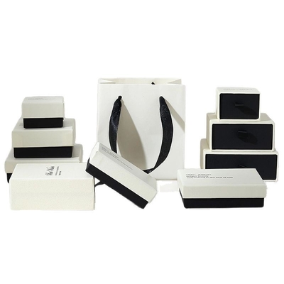 Good price Customized Logo Jewelry Box With White And Black Lid Ring Packaging Box And Gift Box online
