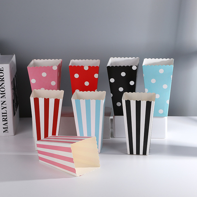 Popcorn Boxes Paper Snacks Popcorn Chicken French Fries Cookies Square Foldable Takeout Boxes