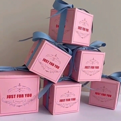 Good price Grand Budapest Hotel Pink Favor Boxes Wedding Candy Packaging Vintage Inspired Design online
