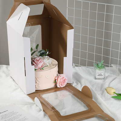 Giá tốt. Nhìn rõ hộp muffin hộp bánh trắng cao cấp đóng gói cửa sổ vỏ xách bánh nướng bánh sẵn sàng trực tuyến