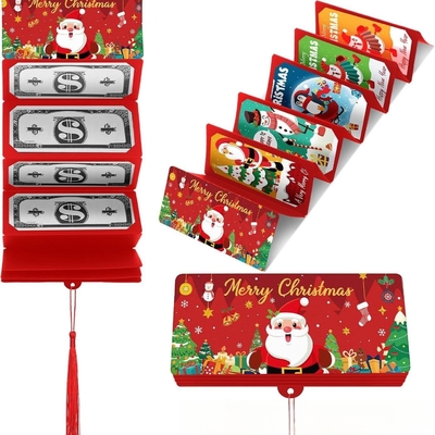 Good price Santa Money Holder With 10 Slots Christmas Dollar Bill Gift Card Organizer Festive Red Tassel Decor For Parties online