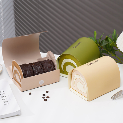 Good price Arch Cake Roll Box Customizable Swiss Roll Packaging Logo Printing Ready Mousse Dessert Display Boxes online