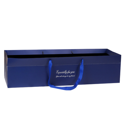 Good price Gold Foil Flower Box Bags Premium Gift Packaging Luxe Gold Stamping Rectangular Carry Handle Design online