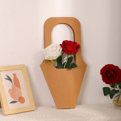 Guter Preis Handmade Flower Gift Bag Set Natural Kraft Paper Bouquet Packaging Simple Tote Design Online