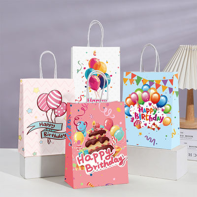 Goede prijs Birthday Balloon Gift Bag Cake Kraft Paper Handbag Gift Packaging Seal Bag Cartoon Birthday Bag online