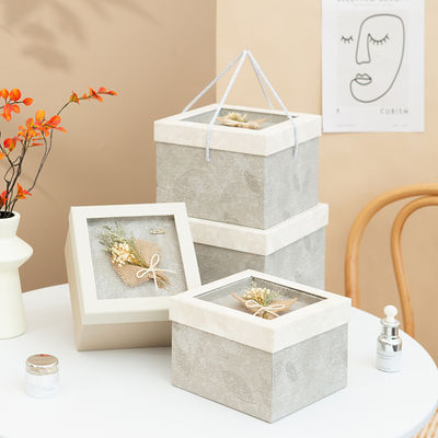 Herbal Dream Gift Box Set Square Minimalist Lipstick Perfume Packaging Natural Dried Flower Decor