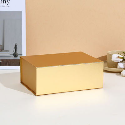 Premium Magnetic Gift Box Set Gold Luxury Packaging One Piece Foldable Design Rigid Paperboard Cosmetic Jewelry Box