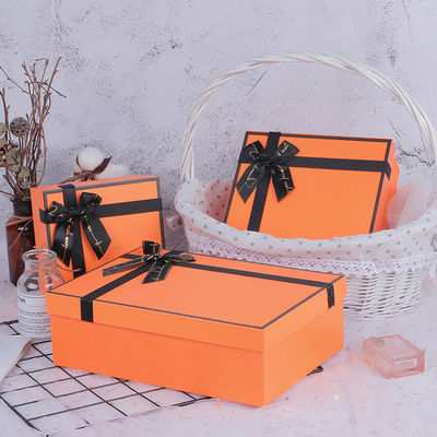 Harga yang bagus Orange Bow Gift Box Packaging Box Lipstick Bag Wedding Gift Box Gift Creative Gift Box on line
