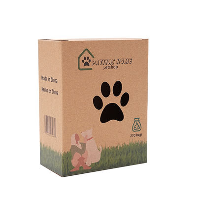 Harga yang bagus Corrugated Mailer Box Custom Kraft Packaging With Paw Print Cutout Eco Friendly Pet Product Box on line