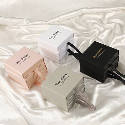 PE Suspension Jewelry Box Premium Floating Display Packaging Transparent Film Window Custom Logo