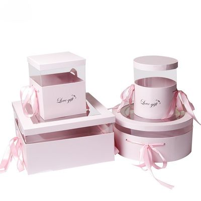 Hexagon Jewelry Box Double Door Transparent Display Valentines Day Flower Packaging Customizable Keepsake Box