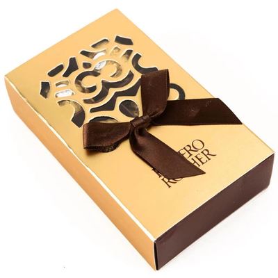 Gold Chocolate Gift Box Luxury Hollow Out Design Wedding Birthday Premium Packaging Elegant Decorative Box
