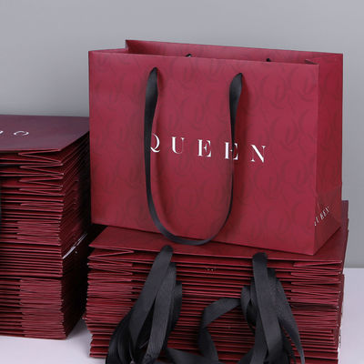 Custom Printed Logo Shopping Bags For Clothing Stores High End Gift Bags For Skincare And Jewelry Packaging