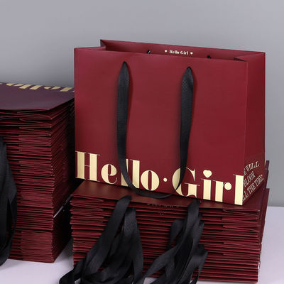 Ins Style Clothing Store Shopping Bag High End Fashion Gift Paper Bag With Custom Logo Printing