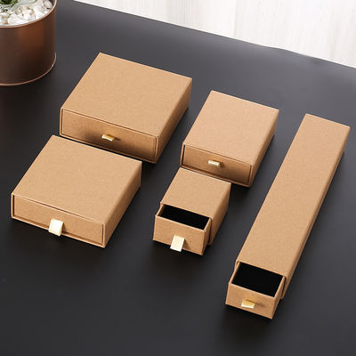 Giá tốt. Nhập xưởng Kraft giấy đồ trang sức hộp ngăn kéo-Phong cách đồ trang sức bao bì hộp tai nhẫn vòng cổ hộp trực tuyến