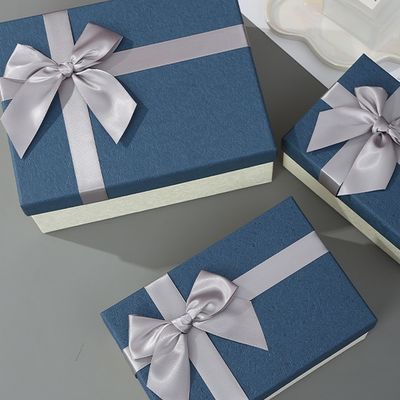 Giá tốt. Hộp quà tặng mỹ phẩm nắp và đáy màu xanh dương, son môi, nước hoa, hộp quà tặng ngày Valentine trực tuyến