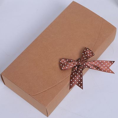 Good price Kraft Paper Box Packaging Custom Printed Rectangular Kraft Paper Gift Packaging Wallet Box Silk Scarf Box online