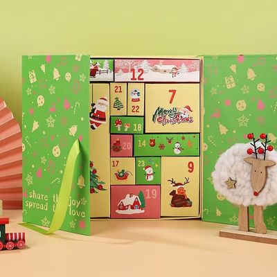 Good price Christmas Countdown Calendar Box Set 24 Day Advent Surprise Packaging Foldable Design online