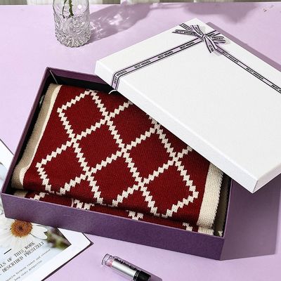 Good price Purple Gift Box Packaging Top And Bottom Cover Gift Packaging Custom Clothes Scarf Gift Box online