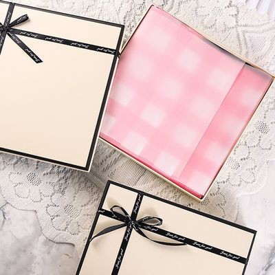 Good price Scarf Packaging Box Clothing Packaging Gift Box Top And Bottom Cover Beige Simple Gift Box online