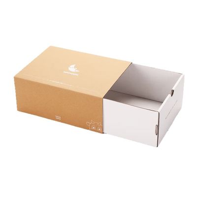 Custom corrugated box  Kraft Paper Drawer Box Foldable Rigid Box With Silk Screen Hot Stamping, UV Printing For Branded Packaging