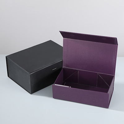 Large Black Foldable Flip-Top Gift Box – One-Piece Rigid Paper Box For Premium Gifting & Branded Packaging